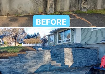 Agawam, MA | Retaining Block Wall Build Project| Sienastone Steps from Unilock