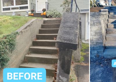 Agawam, MA | Retaining Block Wall Build Project| Sienastone Steps from Unilock